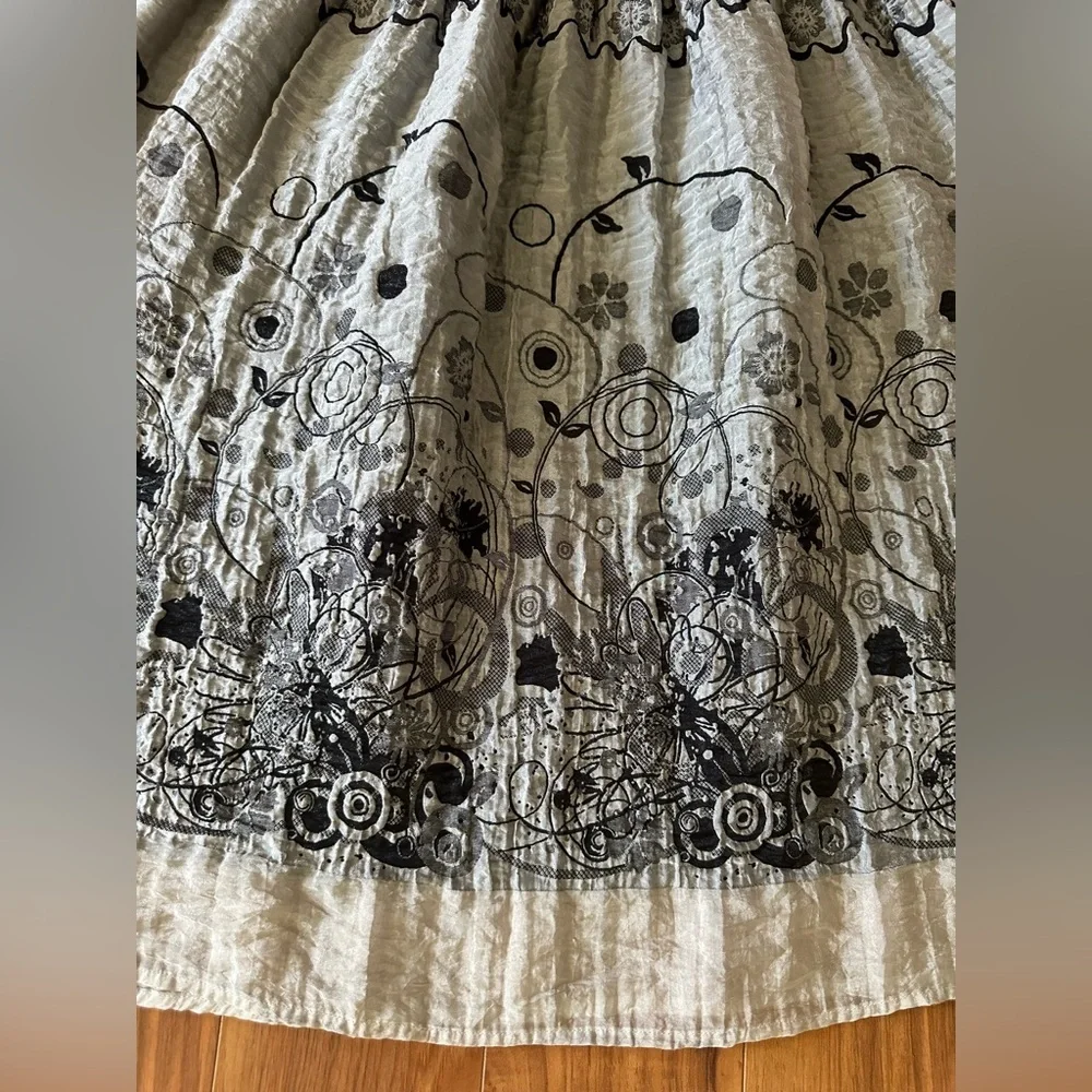 Bohemian Lapis Strapless Midi Dress or Skirt in Floral Gray and Black - Picture 8 of 14
